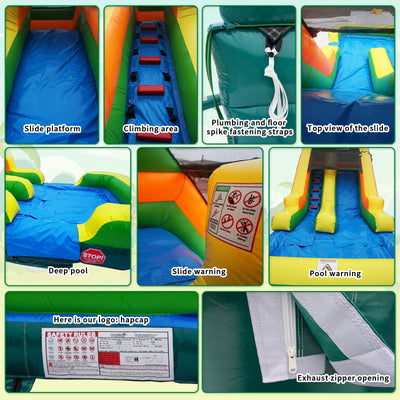 Inflatable Commercial Water Slide – High Slide with Shallow Pool, 20'x9.4'x13' Outdoor Backyard