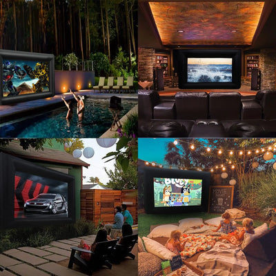 Inflatable Movie Screen 18FT – Outdoor Projector Screen Blow Up with Air Blower & Carry Bag