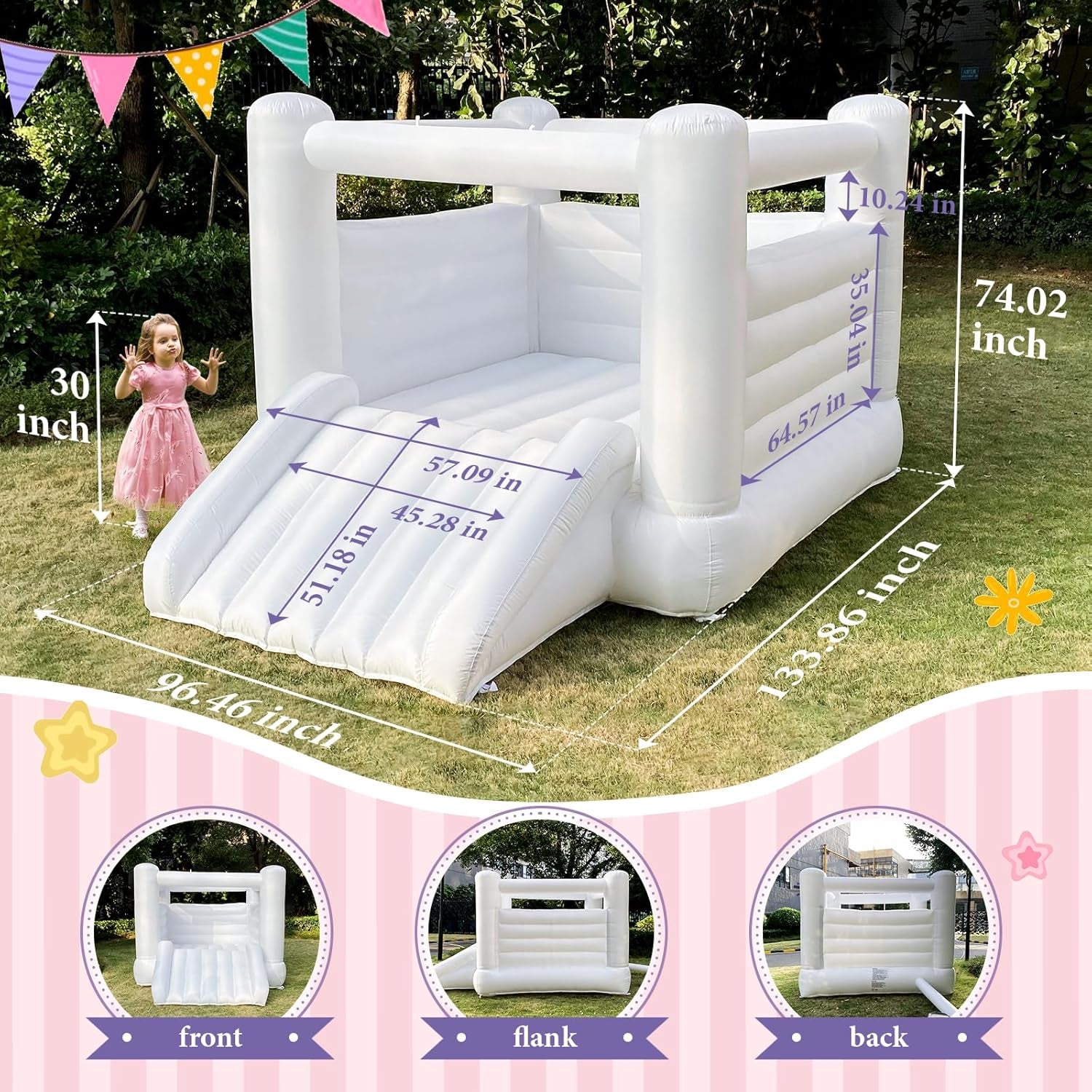 Large White Inflatable Bounce House For Kids And Adults